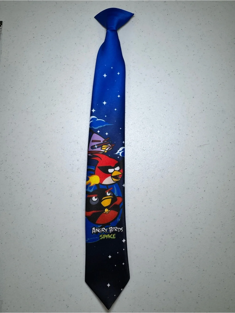 Angry Birds Space Boys Blue Clip-On Necktie Pre-Tied 16